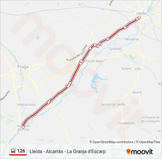 126 Bus Line Map