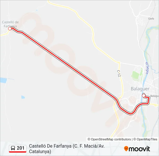 201 Bus Line Map