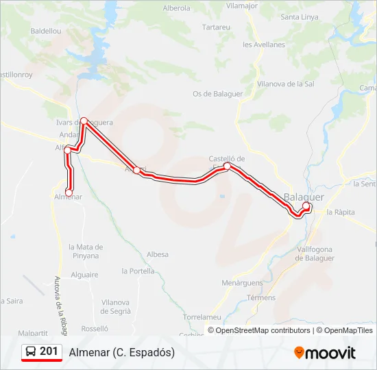 201 Bus Line Map