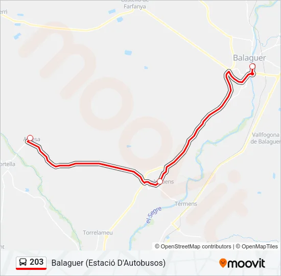 203 Bus Line Map