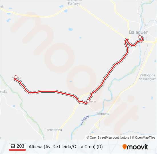 203 Bus Line Map