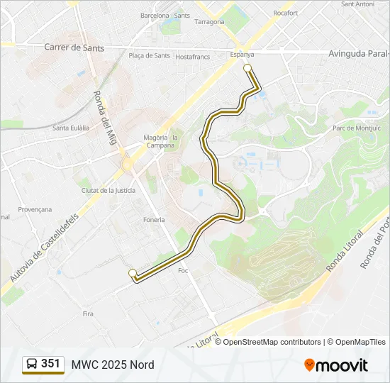 351 Bus Line Map