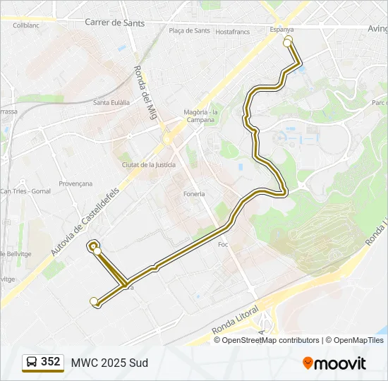 352 Bus Line Map