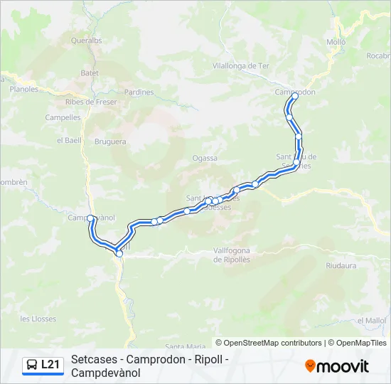 L21 Bus Line Map