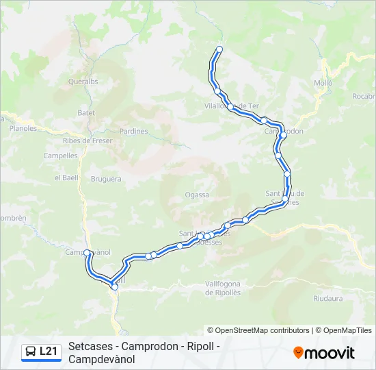 L21 Bus Line Map