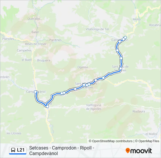 L21 Bus Line Map