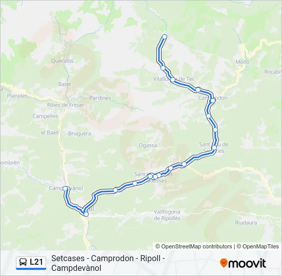 L21 Bus Line Map