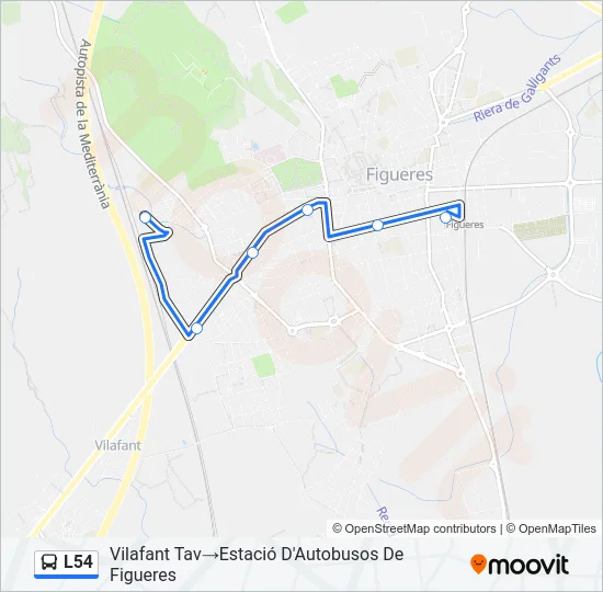 L54 Bus Line Map