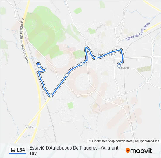 L54 Bus Line Map