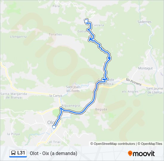 Mapa de L31 de autobús