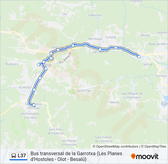 Mapa de L37 de autobús