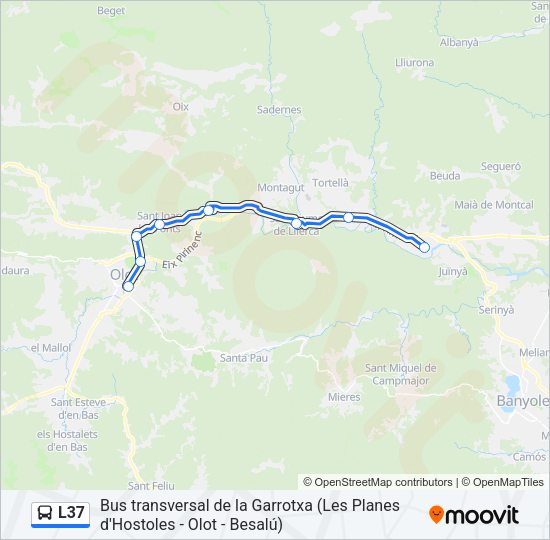 Mapa de L37 de autobús