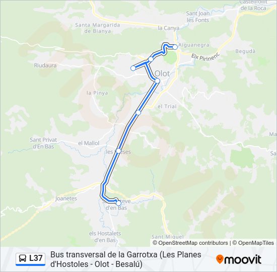 Mapa de L37 de autobús