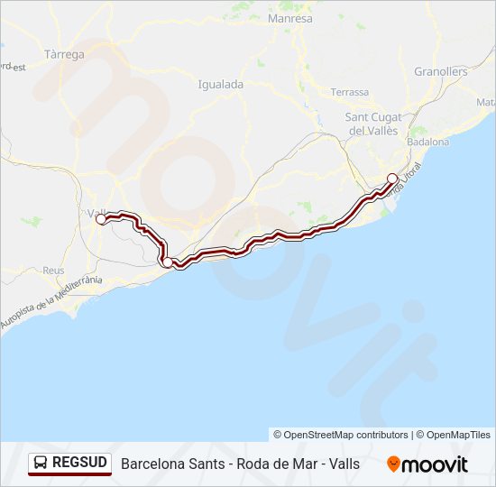 REGSUD Bus Line Map