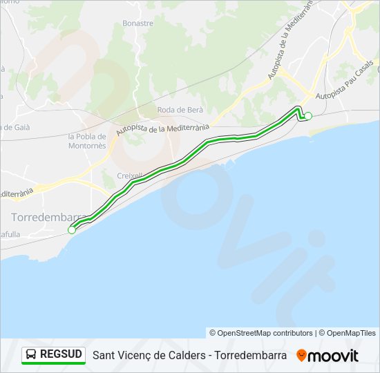 REGSUD Bus Line Map