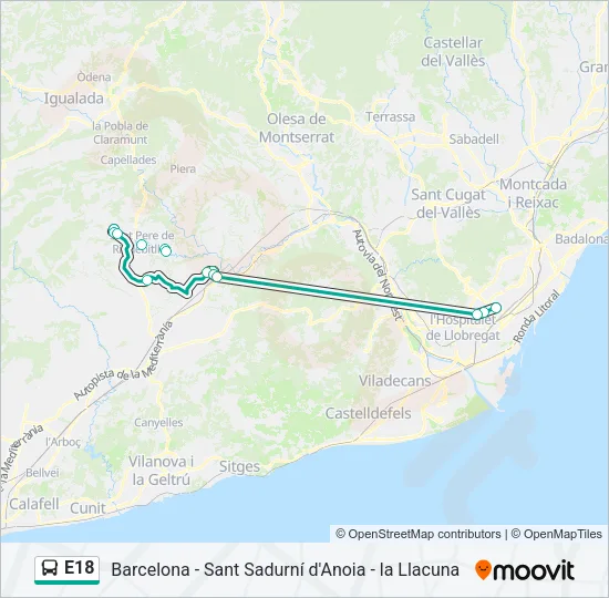 E18 Bus Line Map