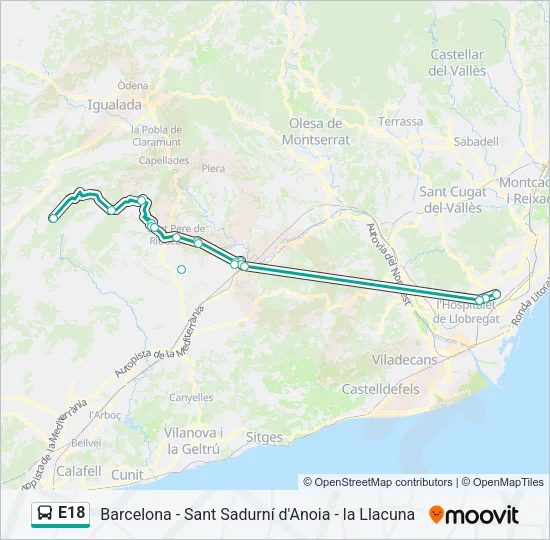 E18 Bus Line Map