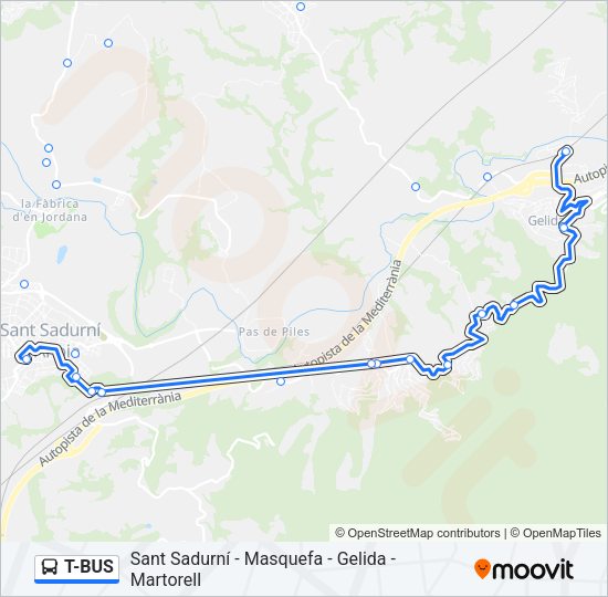 T-BUS Bus Line Map