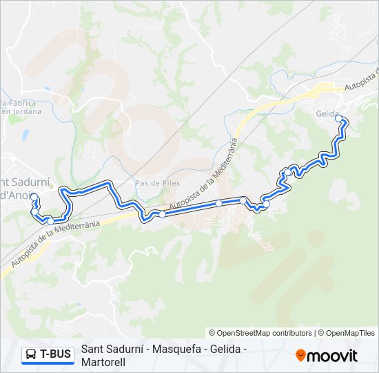 T-BUS Bus Line Map