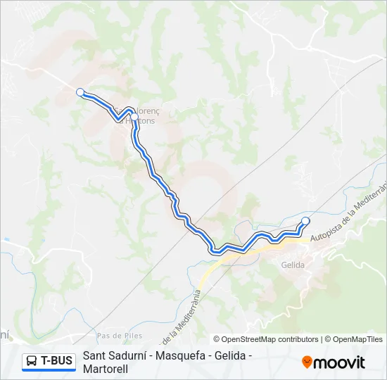 T-BUS Bus Line Map