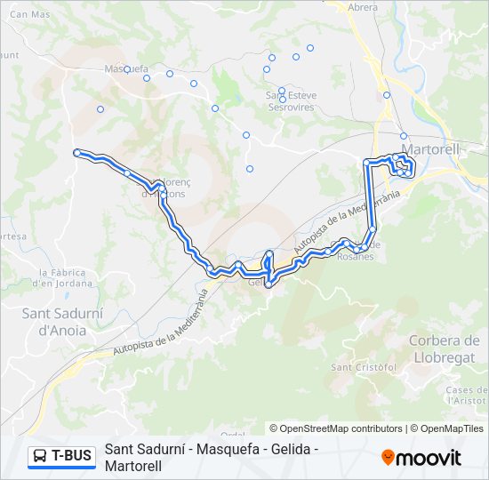 T-BUS Bus Line Map