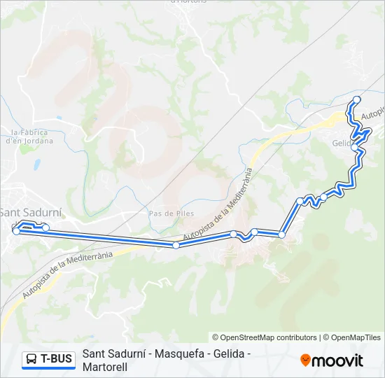 T-BUS Bus Line Map