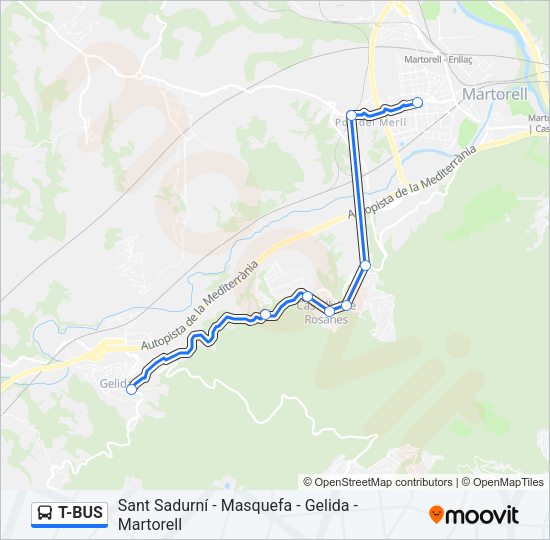 T-BUS Bus Line Map