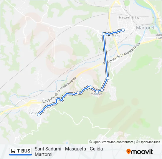 T-BUS Bus Line Map