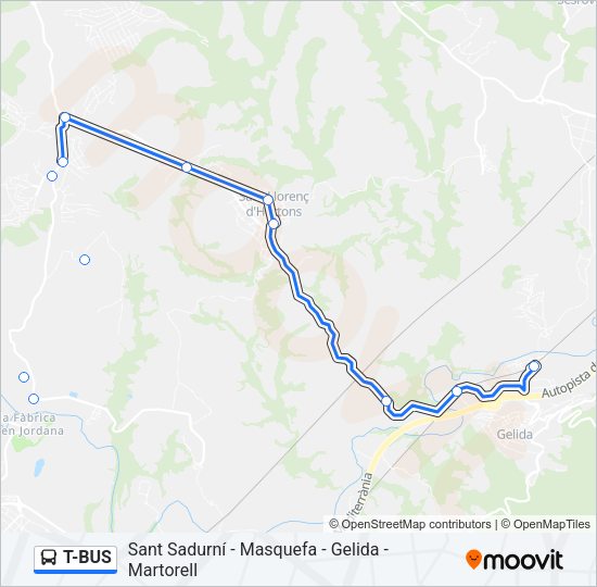 T-BUS Bus Line Map
