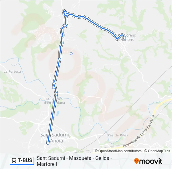 T-BUS Bus Line Map