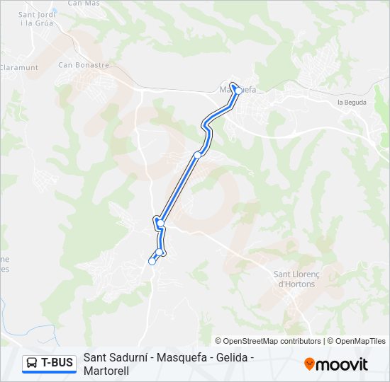 T-BUS Bus Line Map