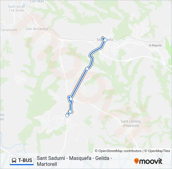 T-BUS Bus Line Map