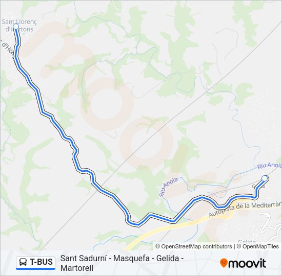 T-BUS Bus Line Map