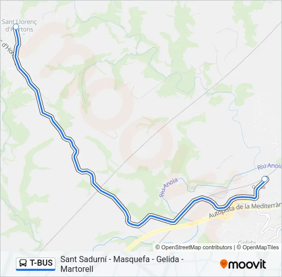 T-BUS Bus Line Map