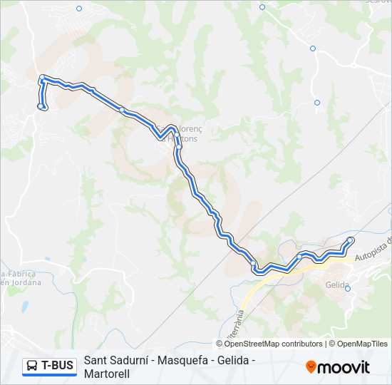 T-BUS Bus Line Map