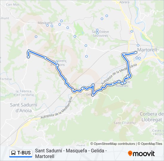 T-BUS Bus Line Map