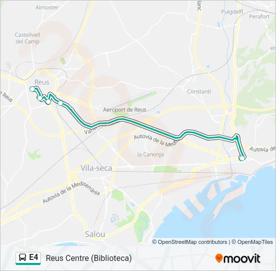 E4 Bus Line Map