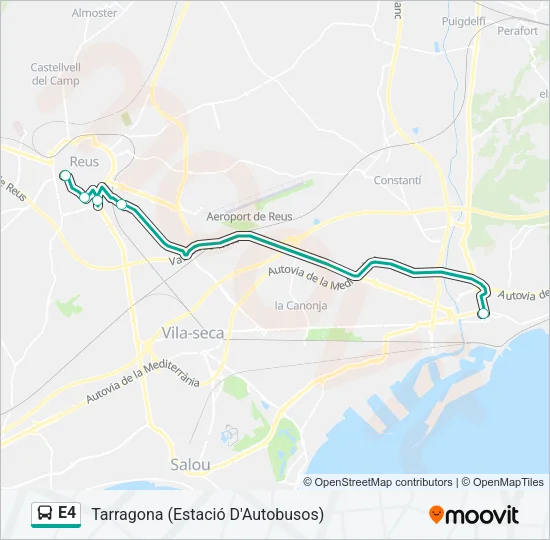 E4 Bus Line Map