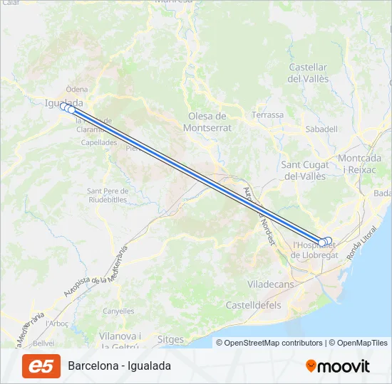 E5 Bus Line Map