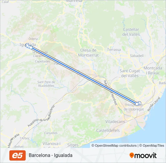 E5 Bus Line Map