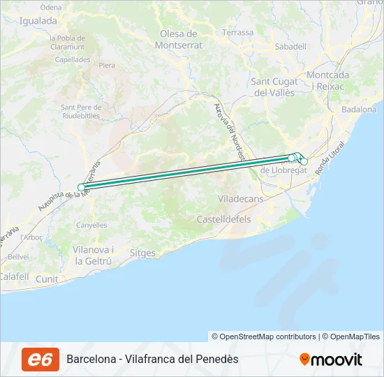 E6 Bus Line Map