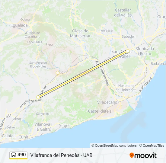 490 Bus Line Map