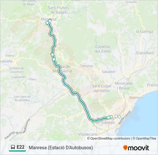 E22 Bus Line Map