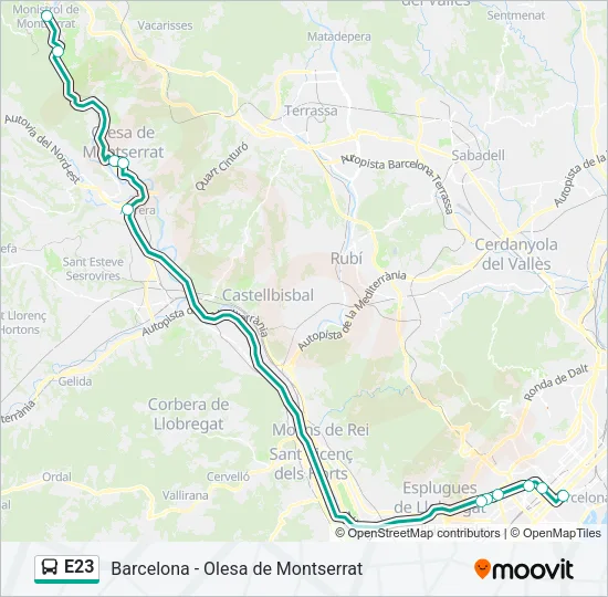 E23 Bus Line Map