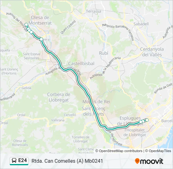 E24 Bus Line Map