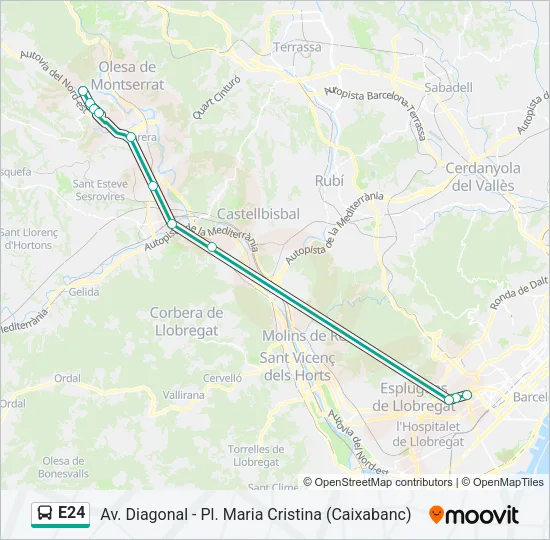 E24 Bus Line Map