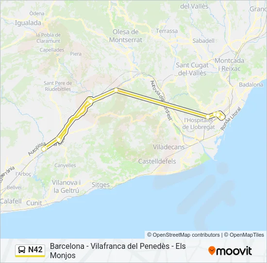 N42 Bus Line Map