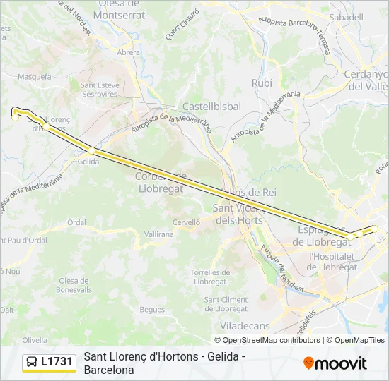 L1731 Bus Line Map