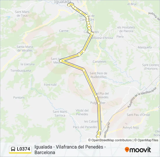 L0374 Bus Line Map