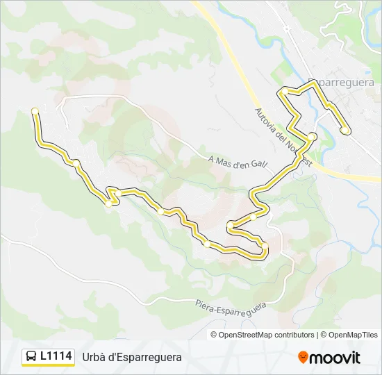 L1114 Bus Line Map